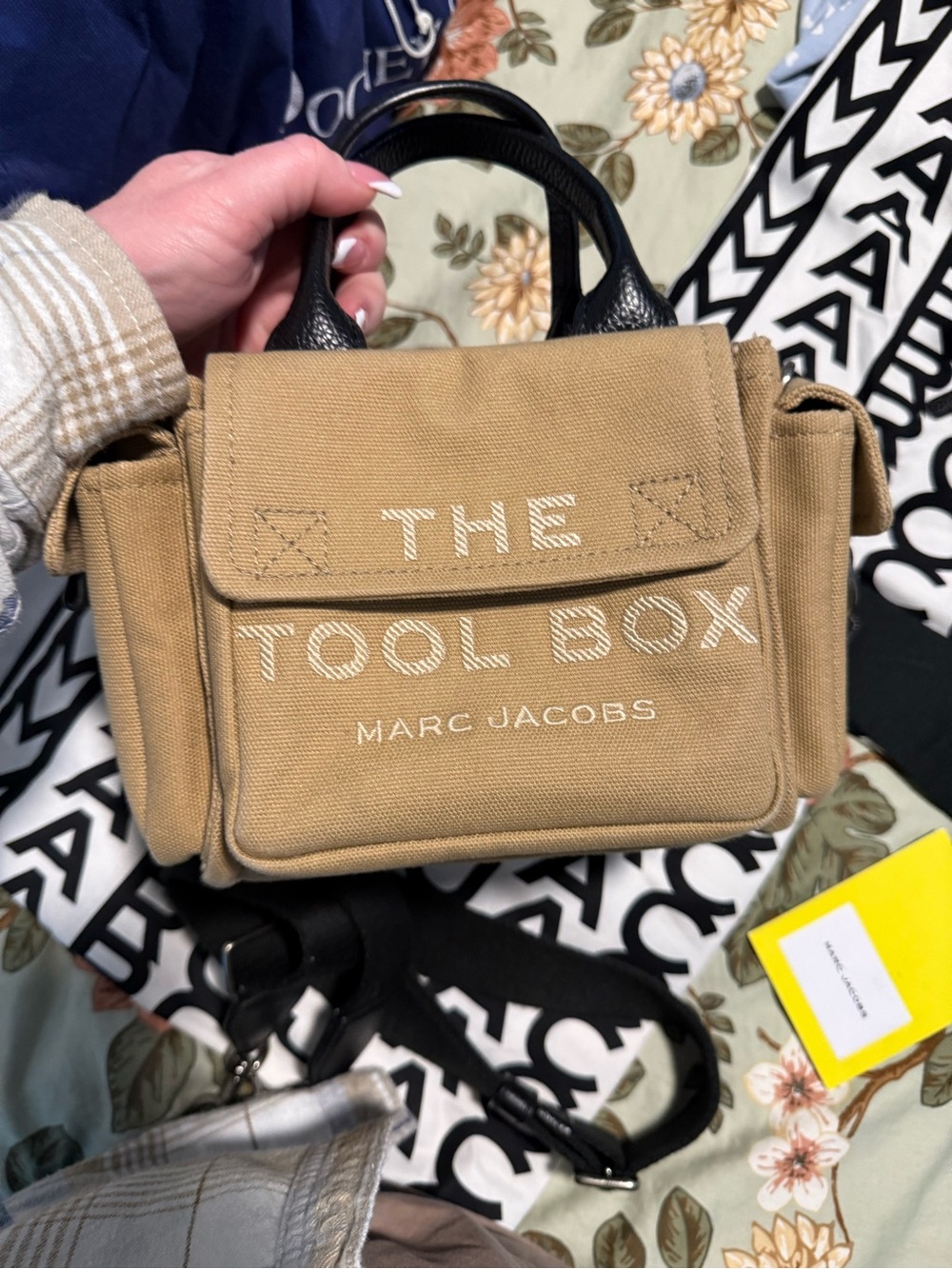Marc Jacobs Tan Canvas 'The Tool Box' Mini Messenger